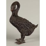 A bronze sculpture of a mute swan. Second half of the 20th
