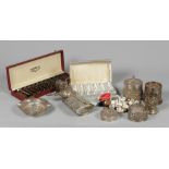 A lot of various including silver-plated objects and glass