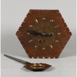 A hammered copper wall clock, strike on gong. 1st half of t