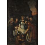 Flemish School, ca. 1800. The Entombment of Christ. Oil on