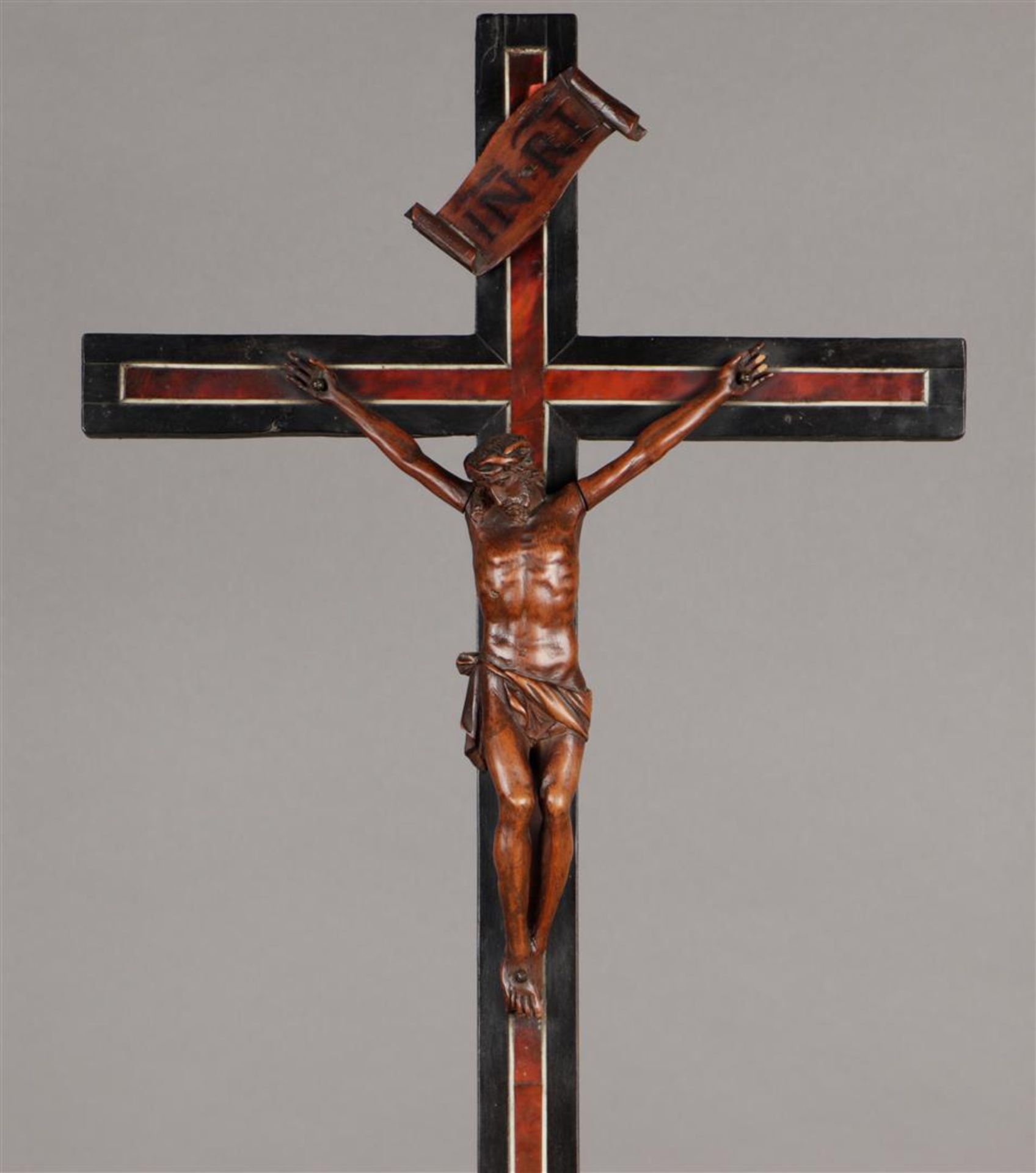 A 19th century crucifix on tortoiseshell base.
H.: 75 cm.  - Image 2 of 2