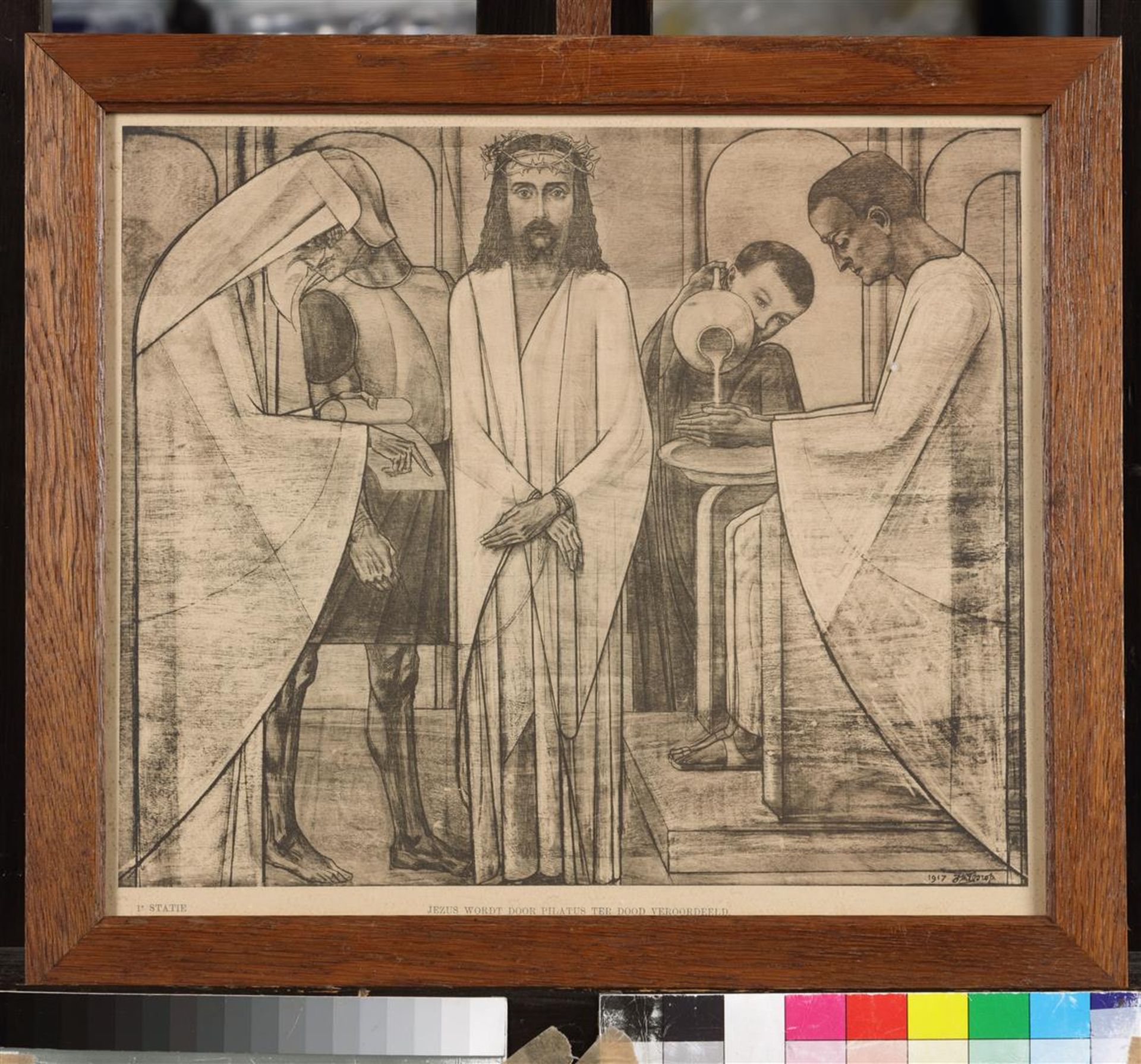 Thirteen lithographs of the Way of the Cross by Jan Toorop  - Image 3 of 14