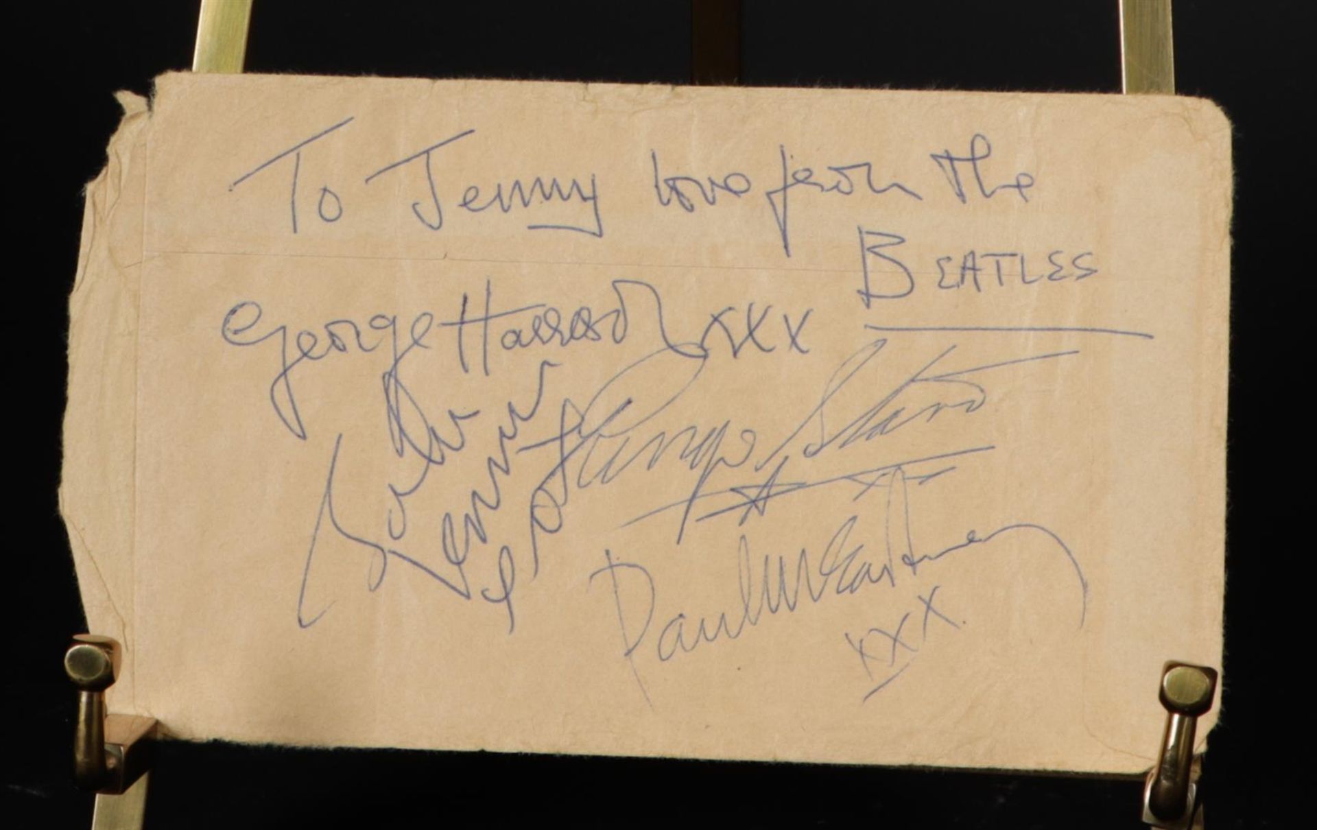 Alle handtekeningen van The Fab Four, The Beatles. Verkrege