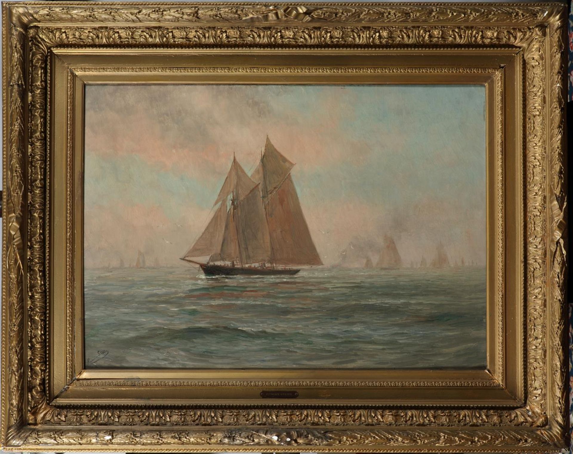 Romain Steppe  (1859-1927)
 Schooners on the high seas, sig - Image 2 of 4