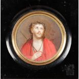 A miniature of Christ as Man of Sorrows, tempera. 19th cent