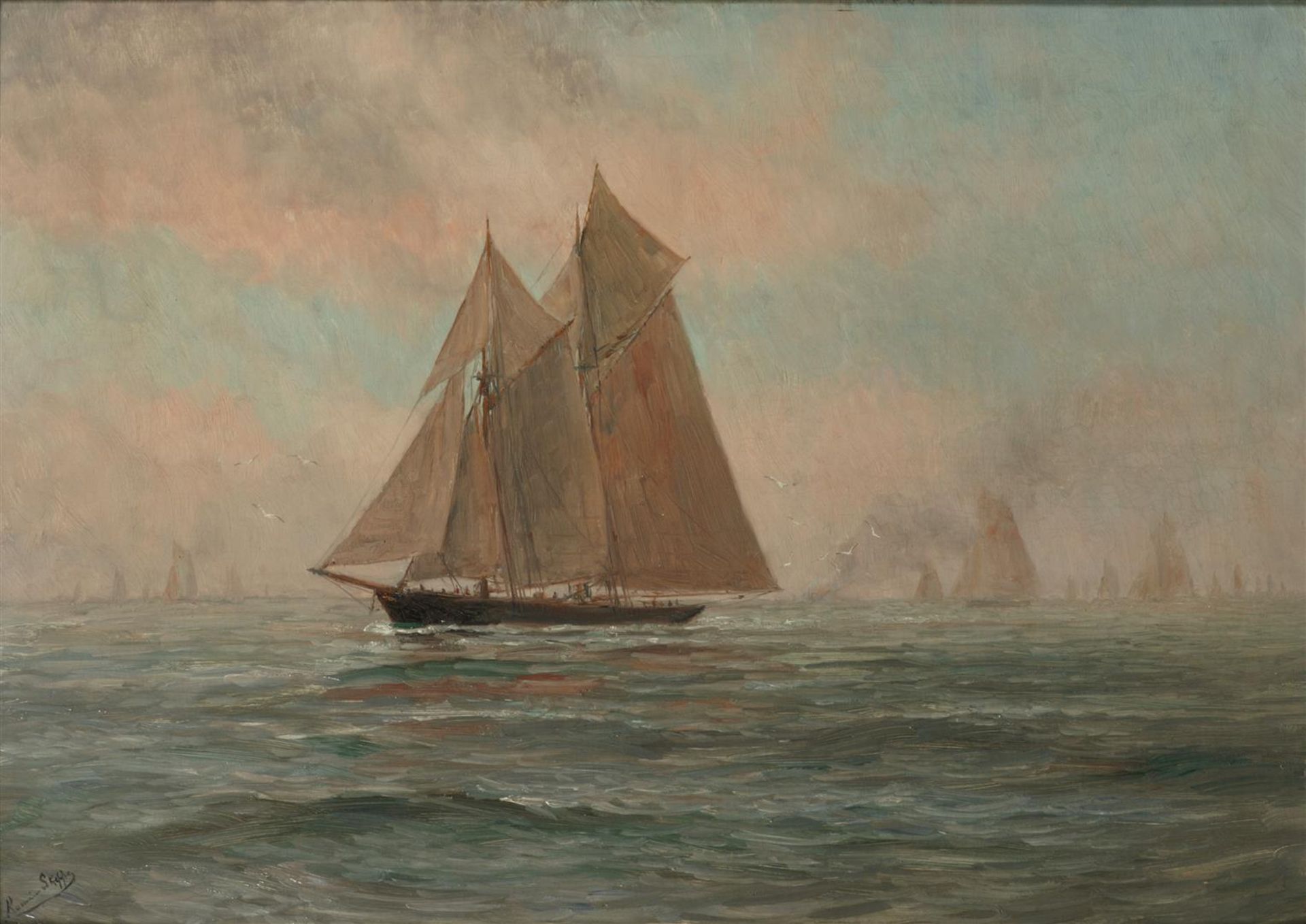Romain Steppe  (1859-1927)
 Schooners on the high seas, sig