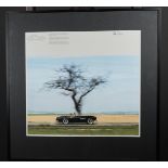 A lot of 12 framed photos of BMW classic cars. BMW veterans