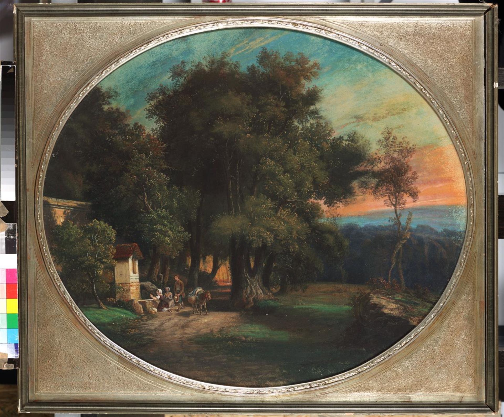 South German School, 19th century, Travellers in a landscap - Image 2 of 3