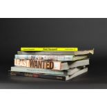 Collection of books including Least Wanted: A Century of American Mugshots, Mark Michaelson et al.,