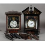 A lot of two Schwarzwalder wall clocks. Late 19th century. (Not tested for long-lasting effect).