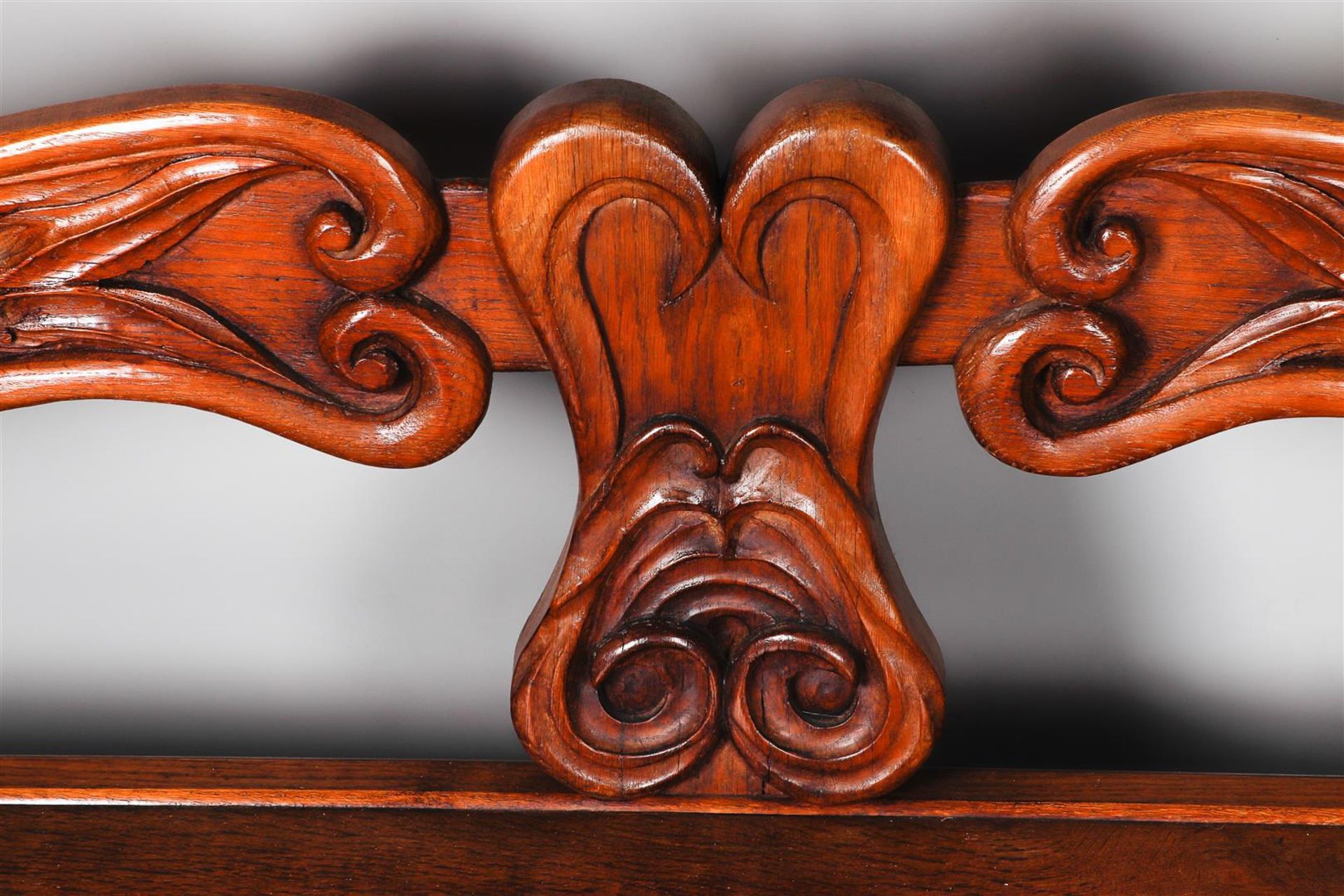 A carved oak hall bench, early 20th century. - Image 3 of 3