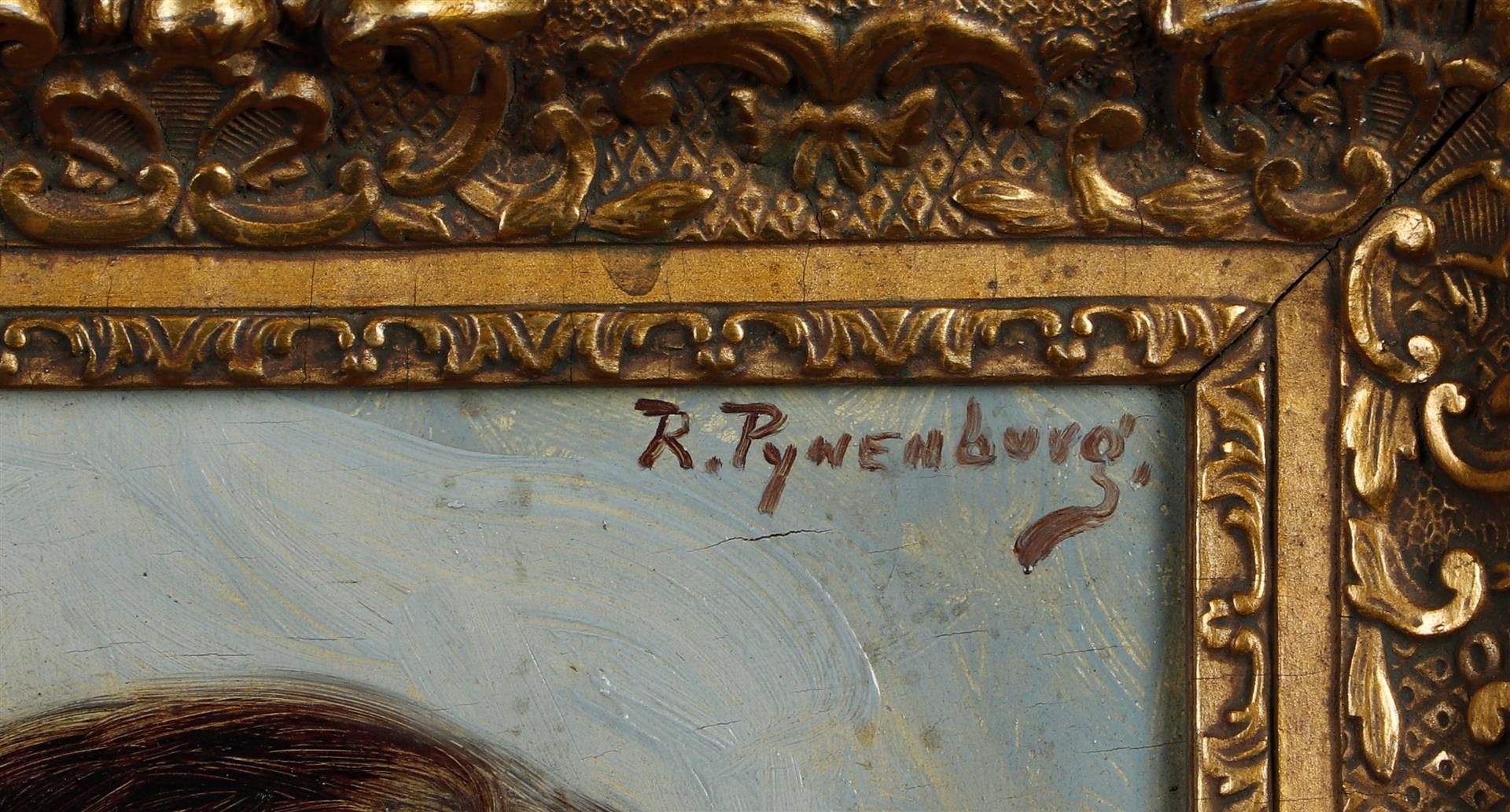Reinier Pijnenburg (Vught 1884 - 1968 Den Bosch), Girl's head, signed (upper right), oil on panel. - Bild 3 aus 4