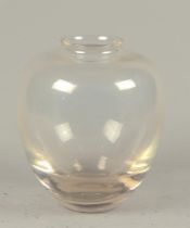 A clear glass vase, marked A.D. Copier. Leerdam, 1st half of the 20th century.