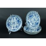 5x saucers (of cups and saucers) with floral decoration. China, Qianlong.