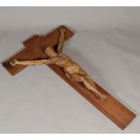 A large wooden Corpus ca. 1800, mounted on a later crucifix.