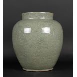 A celadon crackle vase. China, 20th century.