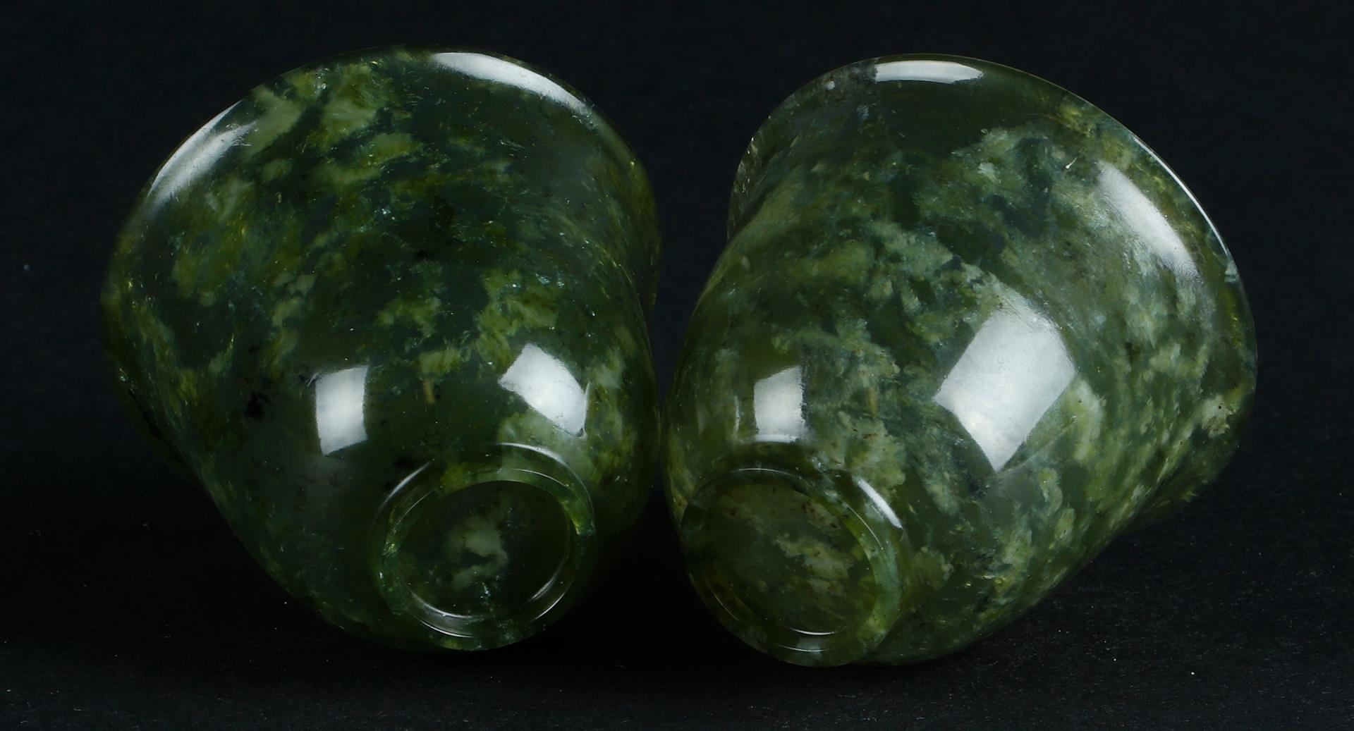 Two Celadon Jade bowls on base ring. China, 19th/20th century. - Image 4 of 4