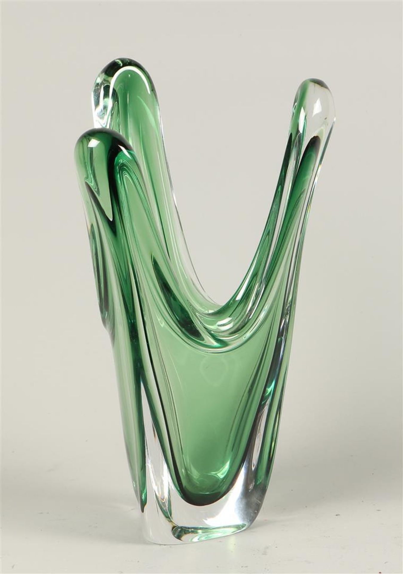 A glass mid-century modern vase, René Delvenne. Val Saint Lambert, mid 20th century. - Image 2 of 2
