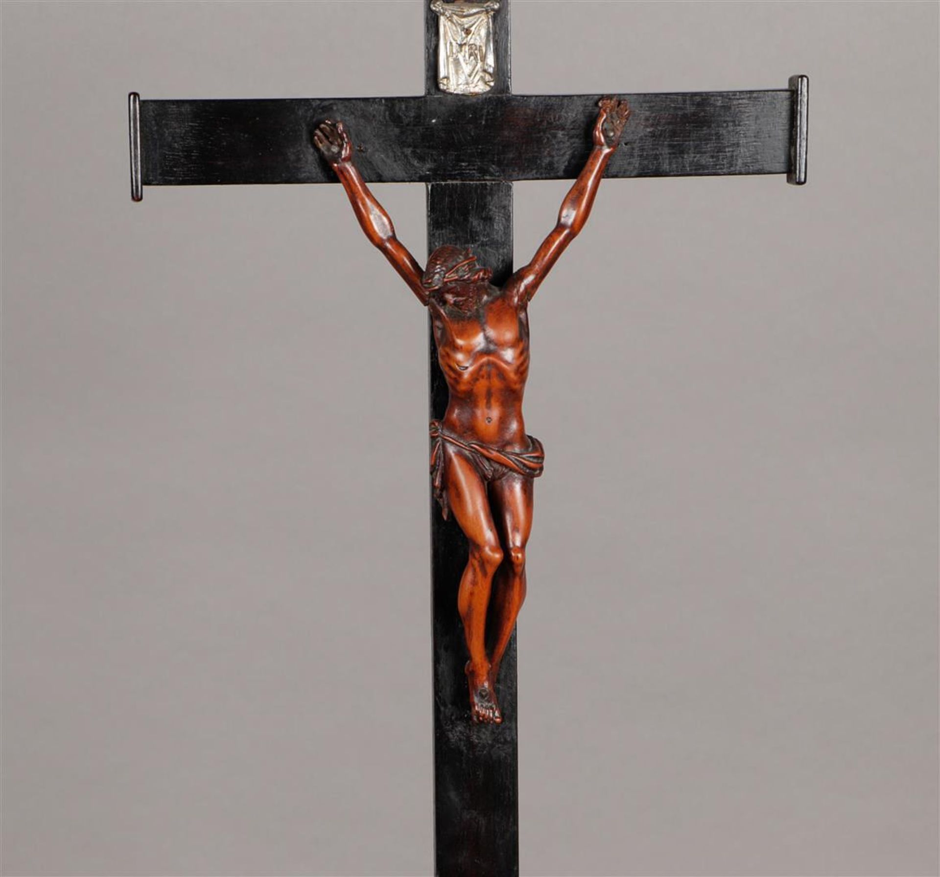 A 19th century crucifix on tortoiseshell base. - Image 2 of 2