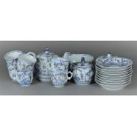 A large lot of German porcelain with Zwiebelmuster decor. Including Meissen.