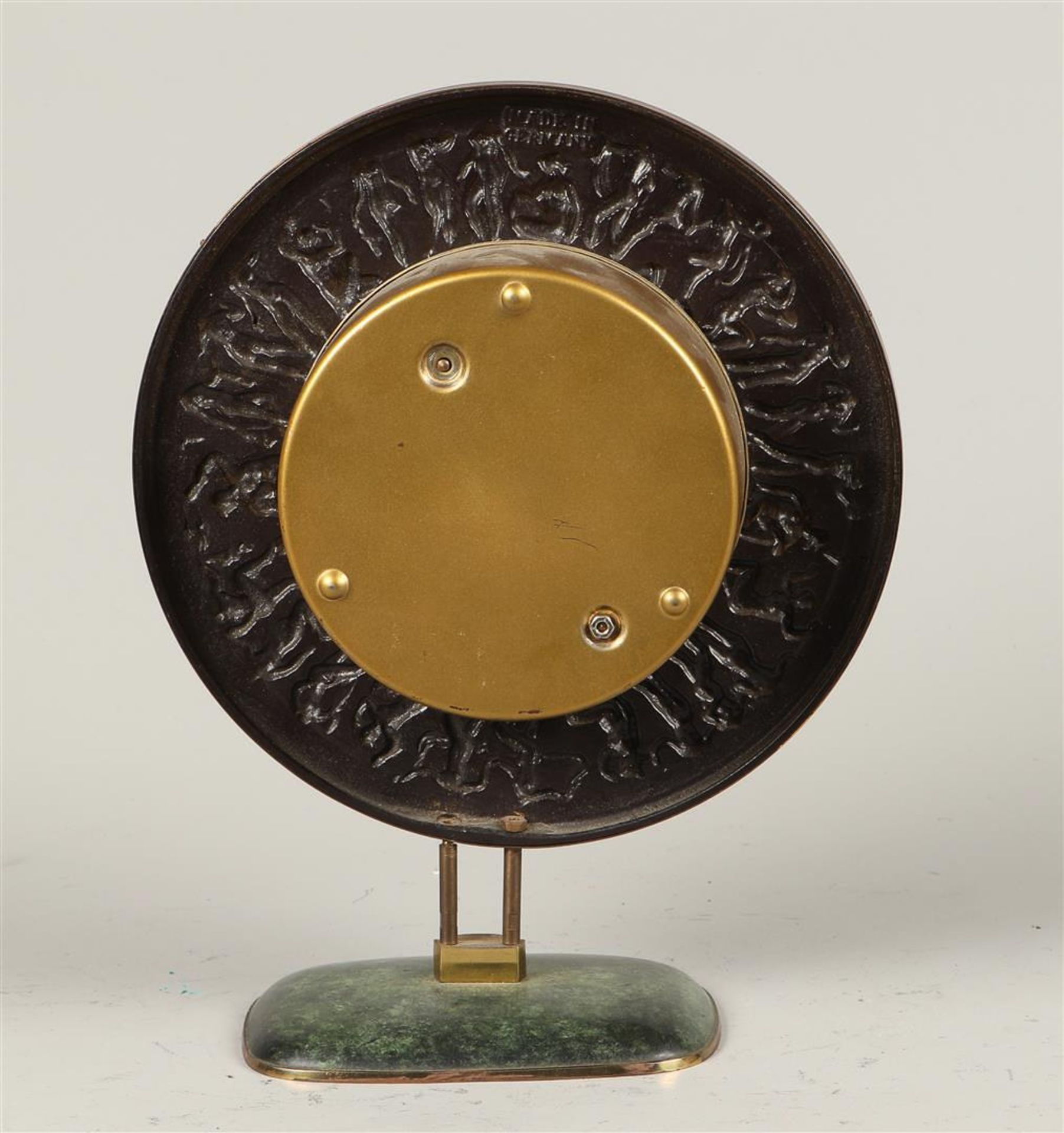 A bronze table clock, Professor Fritz Nuss for Kienzle. Germany, circa 1940. - Image 3 of 3