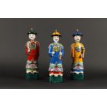 A set of porcelain court officials. China, late 20th century.