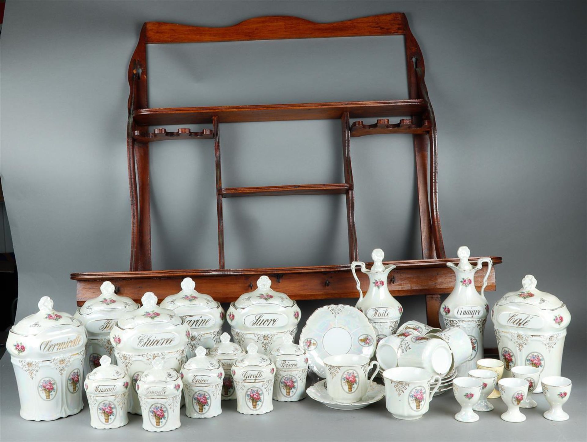 A porcelain spice rack.