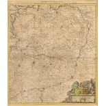 Colored map engraving "Brabantiae Ducatus" by P. Schonk, 18th century. (Moderate condition).