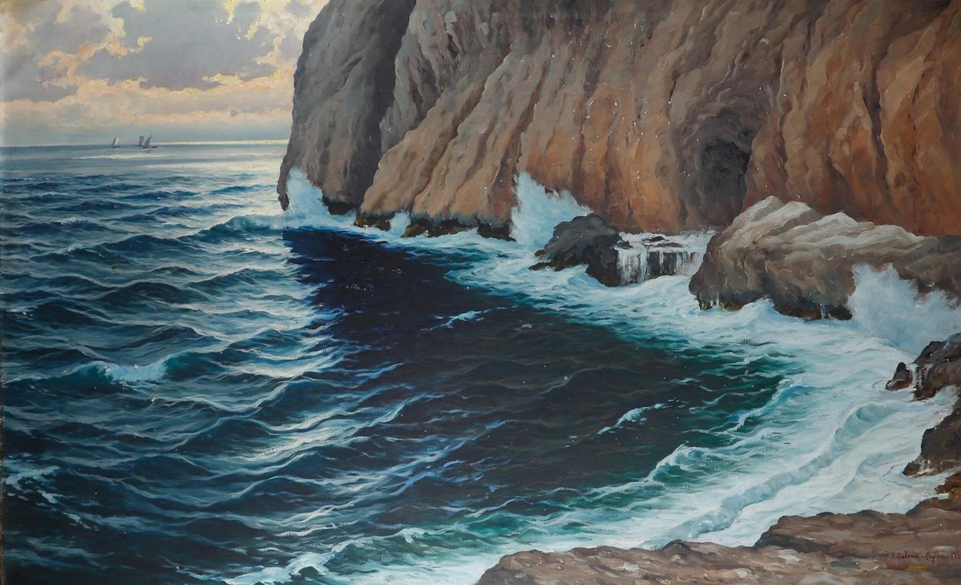 Italian School, 1933, The coast off Capri, signed, annotated "Capri", and dated "1933" (lower right)