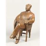 A bronze statue of a seated Mao. 2nd half of the 20th century.