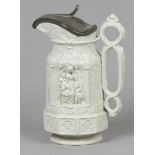 A Charles Meigh York Minster Jug with pewter valve. Design 1851.