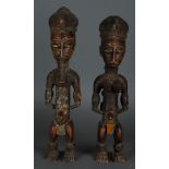 A pair of wooden ancestor statues. Fang, Gabon/Cameroon & Ngombe Anbongi, DR Congo.