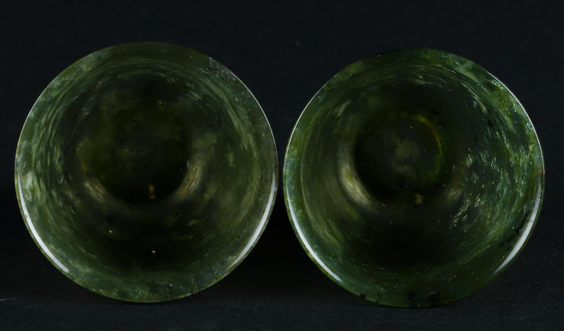 Two Celadon Jade bowls on base ring. China, 19th/20th century. - Image 3 of 4