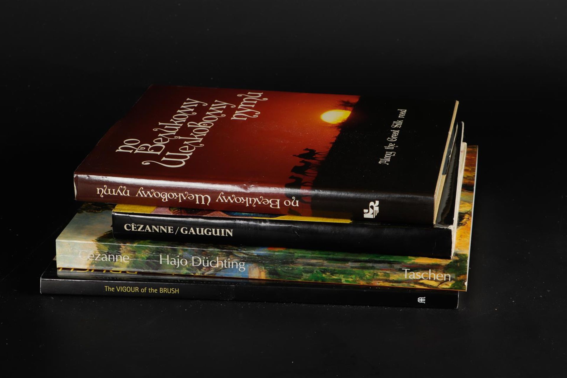 Collection of books including Cezanne/Gauguin World Art Series, hardcover, 1968.