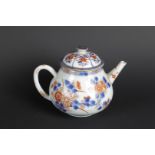 A large porcelain Imari teapot with floral decoration. China, Qianlong.