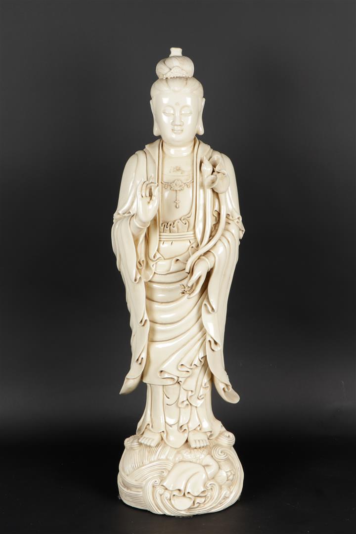 A porcelain Blanc de Chine Guan-Yin. China, 20th century