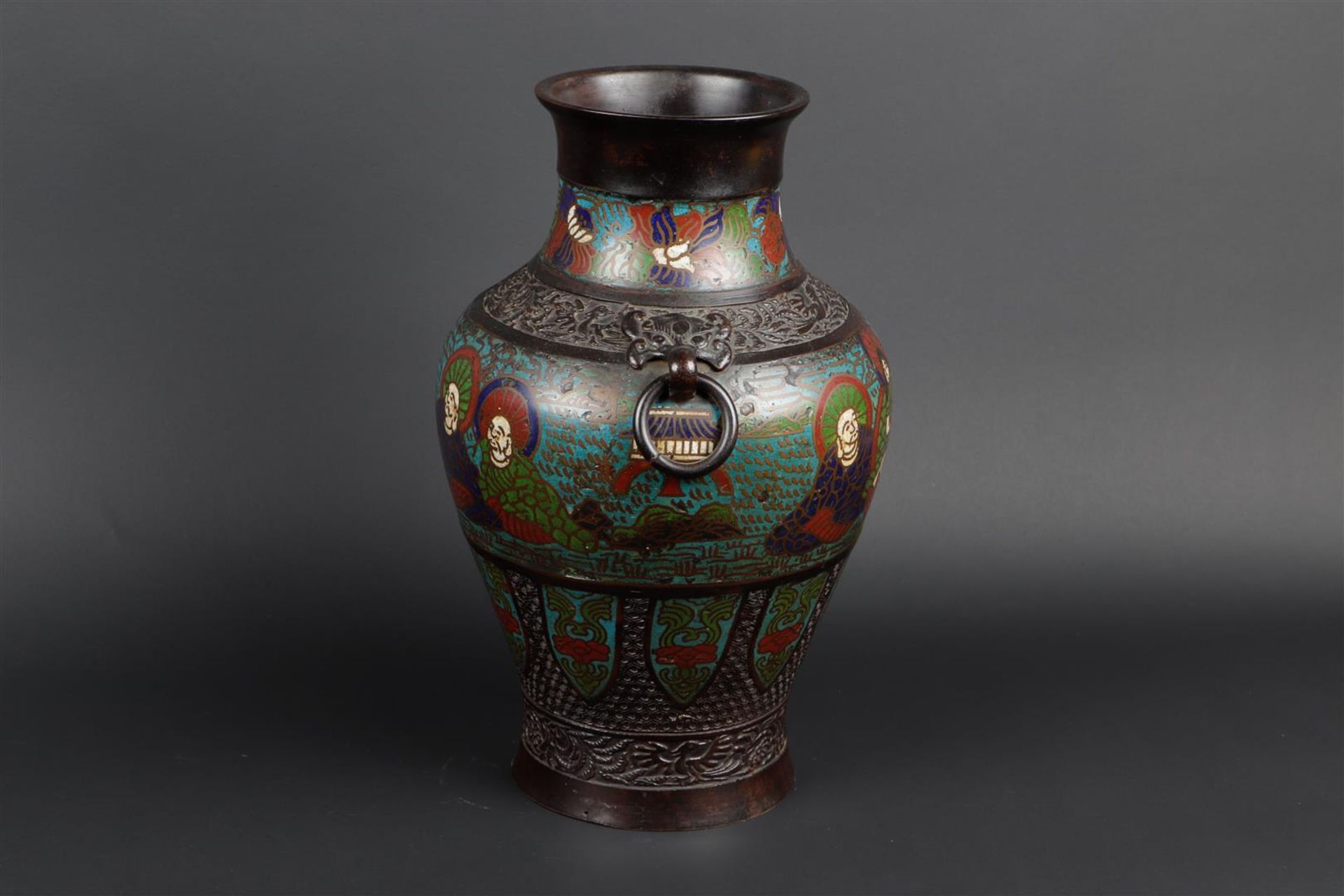 A bronze vase decorated with birds, marked on the bottom. Japan, end of Meiji period. - Image 2 of 4