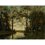 Timus de Jongh (Amsterdam 1885 - 1942 Bloemfontijn, South Africa), A forest view with a river, (poss