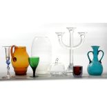 A lot of various glassware including Leerdam and Baltic sea glass.