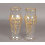 A pair of Siecle painted glass vases. Sèvres, circa 1900.