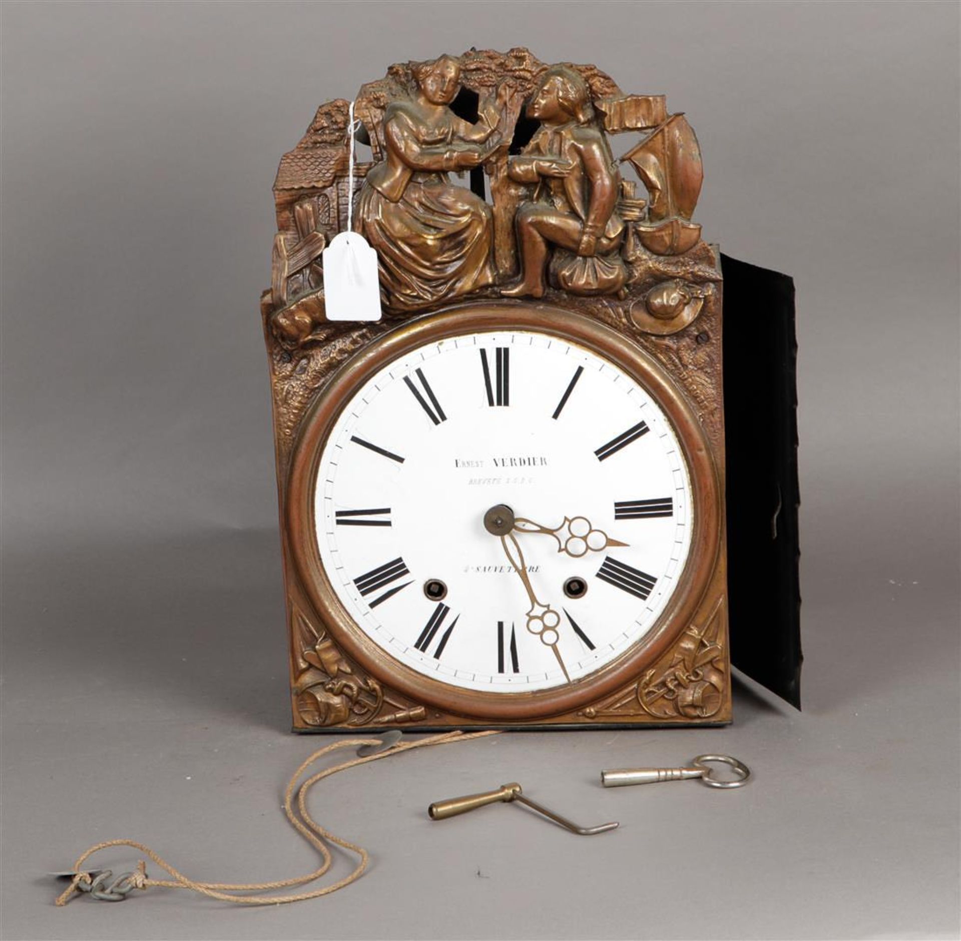 A French Comtoise clock. Address Ernest Verdier. First half 19th century. Not tested for long-term e
