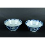 A lot of two Swatow bowls. China, 19th century.
