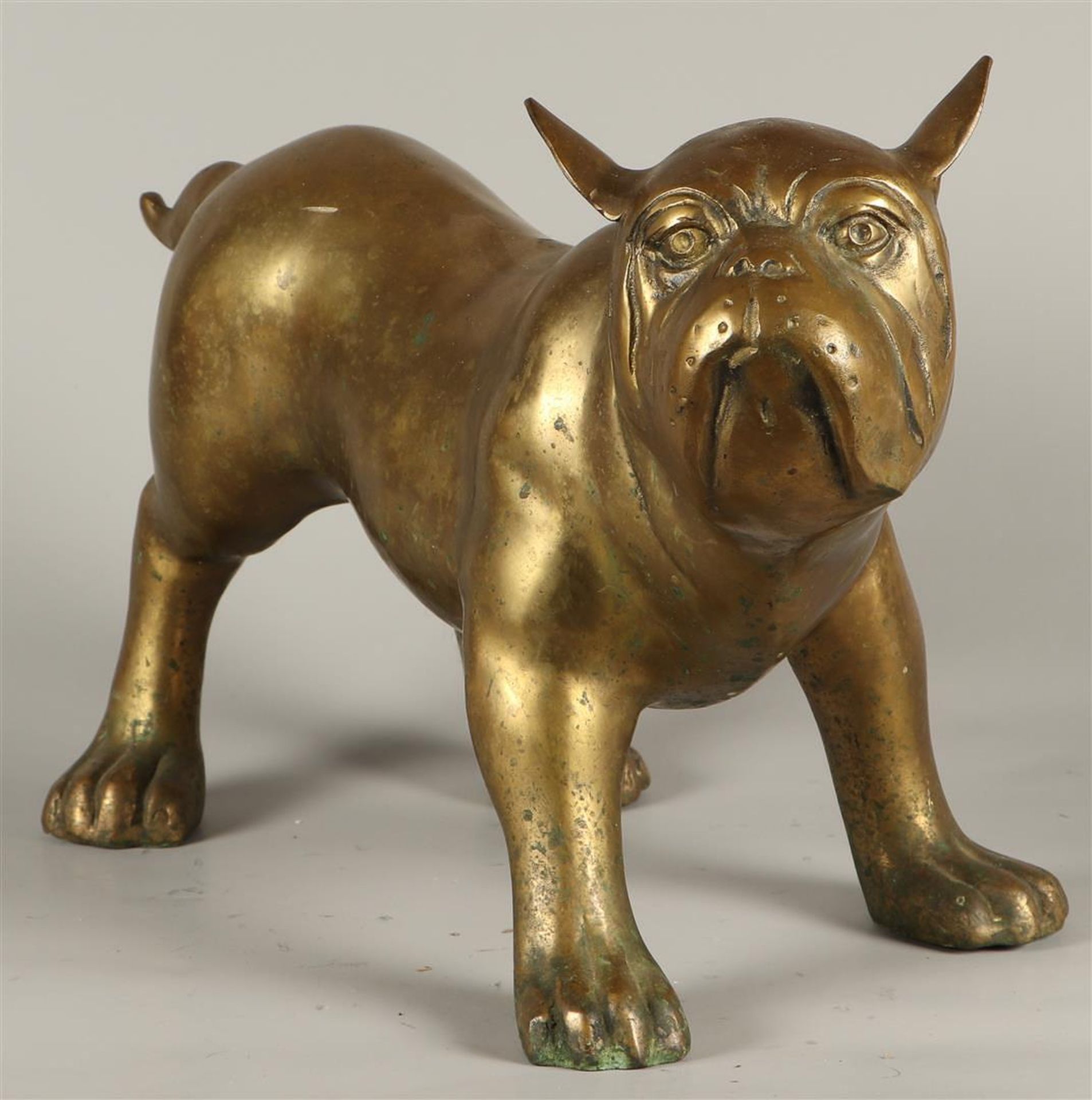 A brass statue of a dog. 2nd half of the 20th century. - Image 2 of 3