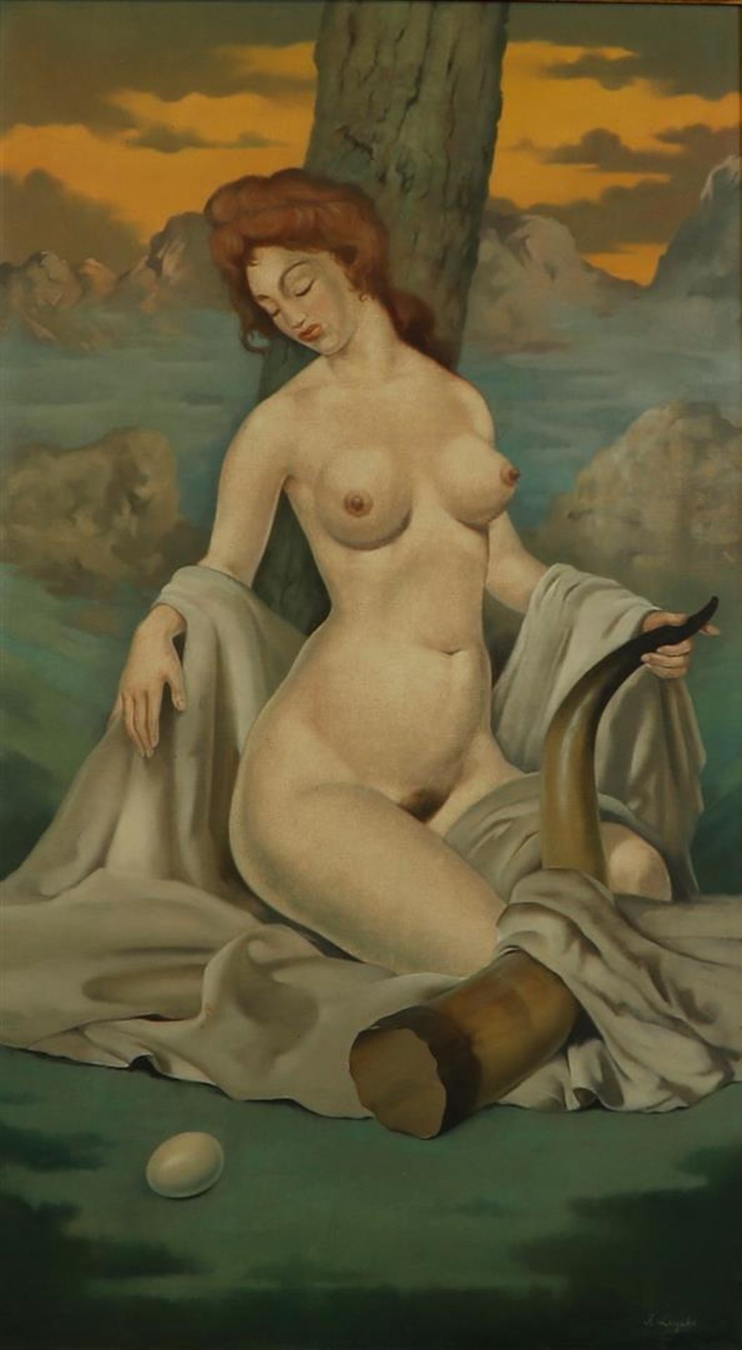 Frans Luyckx (De Frenne) (Borgerhout 1923–1997 Essen), Female nude in a landscape as personification