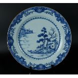 A porcelain dish with landscape decor. China, Qianglong.