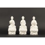 A set of blanc de Chineguan yin buddhas. China, 20th century.