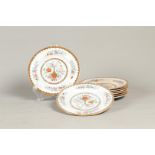 A set of pottery plates with "Bottle Japan" decor, Pinder Bourne & Co. England, 1862-1882.