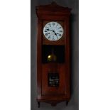 An A. Lambert time clock. The oak cabinet is very heavy with beautiful and original details. The tim
