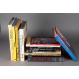 A collection of books on South American art and culture, Egypt and Africa.