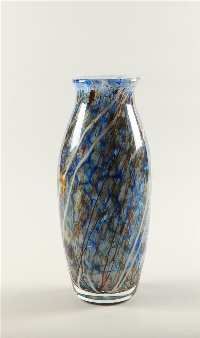 Anton Čangel (Czech Republic - 1948), a glass vase, signed on the bottom, annotated "Leerdam", and d